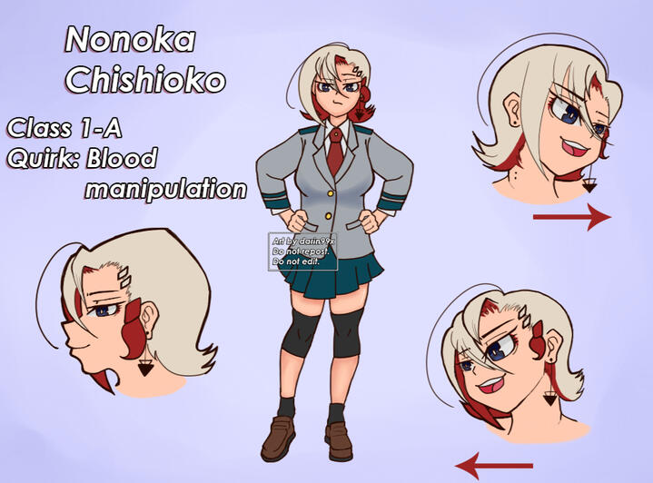 Diseño cuerpo completo de un personaje original estilizado como la serie BNHA.